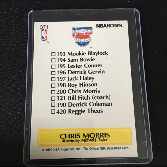 NBA HOOPS #371 CHRIS MORRIS CARD (1990) MINT - Picture 2 of 2